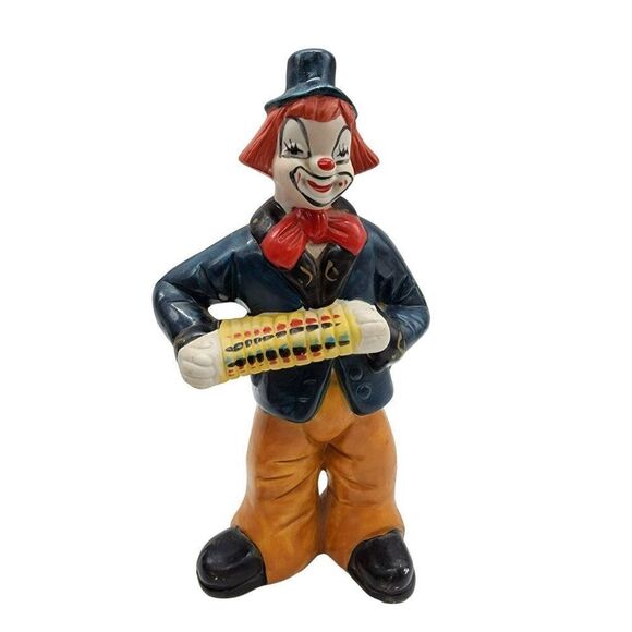 Vintage 1970's Norleans Hobo Clown Band Figurines Ceramic Hand Painted Lot Of 4 - Picture 11 of 13